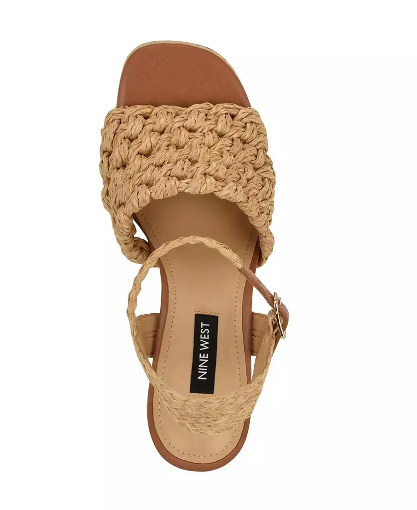 Nine West Women's Vadyn Woven Platform Block Heel Sandals 4