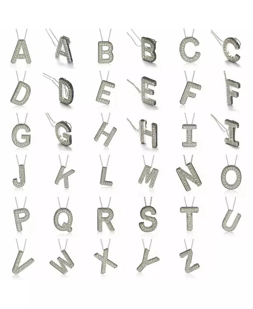 Suzy Levian New York Suzy Levian Sterling Silver Sapphire 3-D Letter "C" Initial Pendant 4