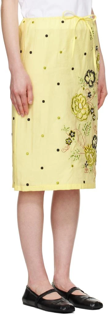 Kenzo Yellow Kenzo Paris 'KENZO Peonies' Embroidered Straight Midi Skirt 2