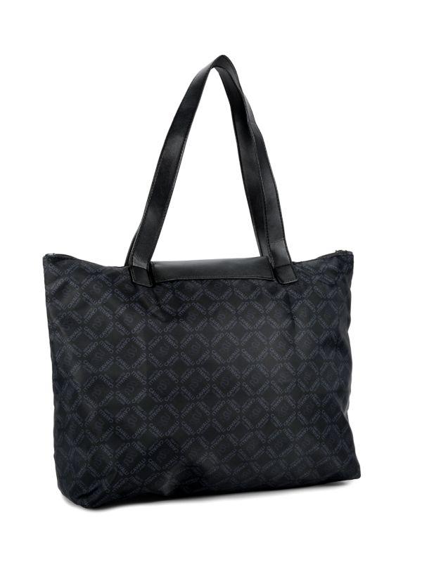 Store Cavalli Class Monogram Embossed Vegan Leather Tote