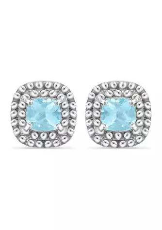 Belk
Co. 2.16 ct. t.w. Blue Topaz Stud Earrings in Sterling Silver