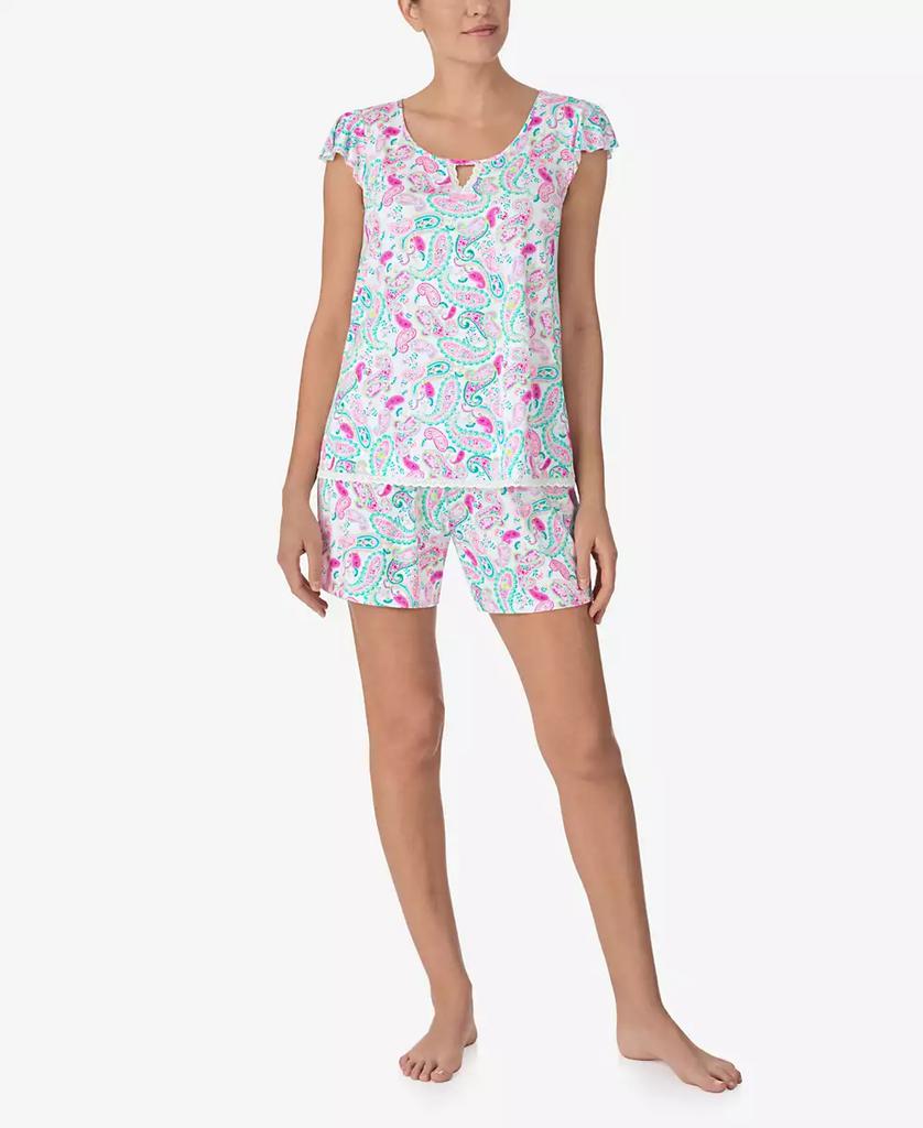 Ellen Tracy Women's short Sleeve Ruffle PJ Set