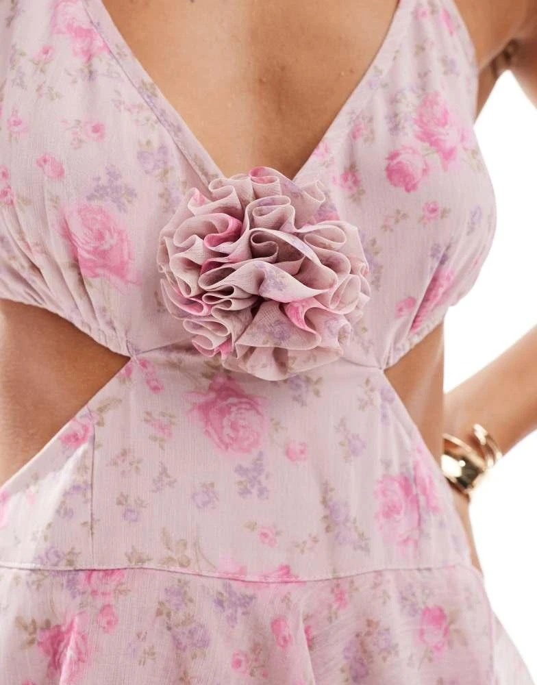 Miss Selfridge Miss Selfridge occasion chiffon corsage tiered maxi dress in mixed floral print 4