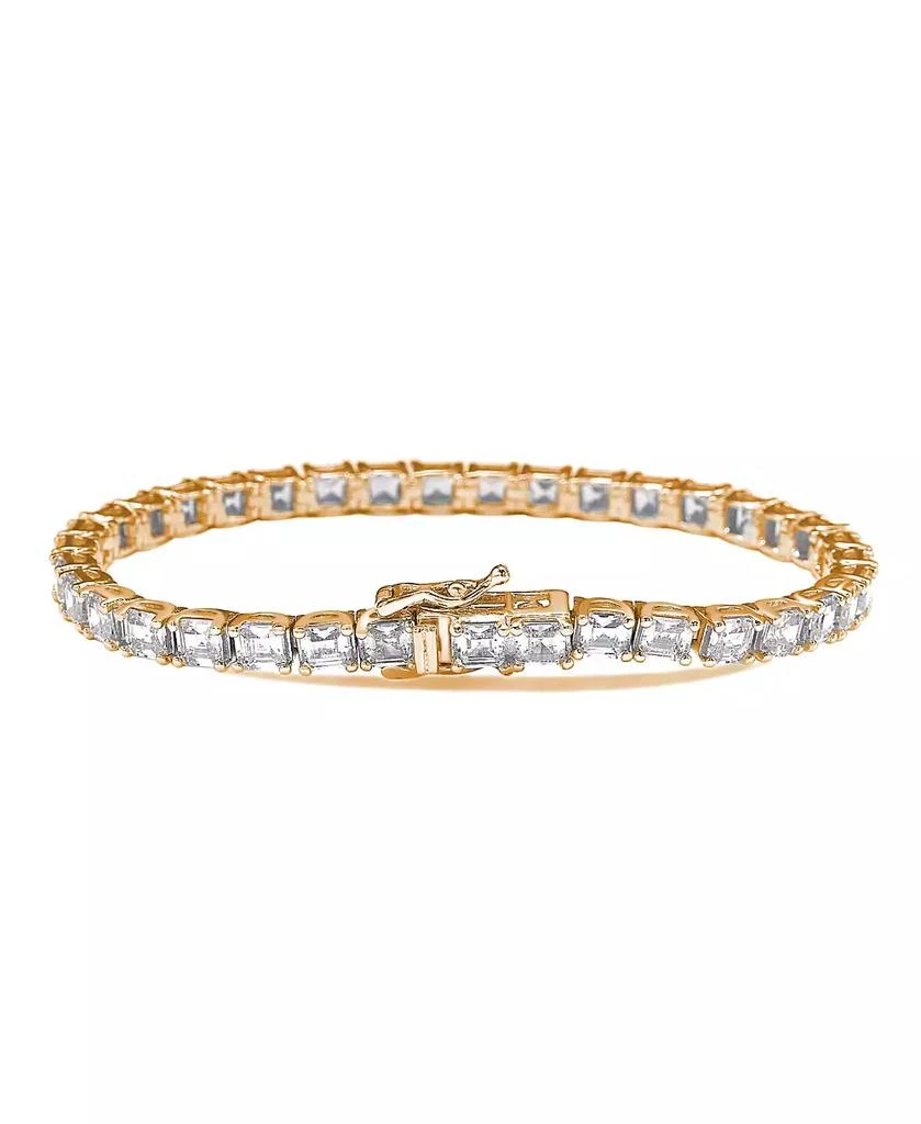 Suzy Levian New York Suzy Levian Sterling Silver Cubic Zirconia Asscher-cut Tennis Bracelet