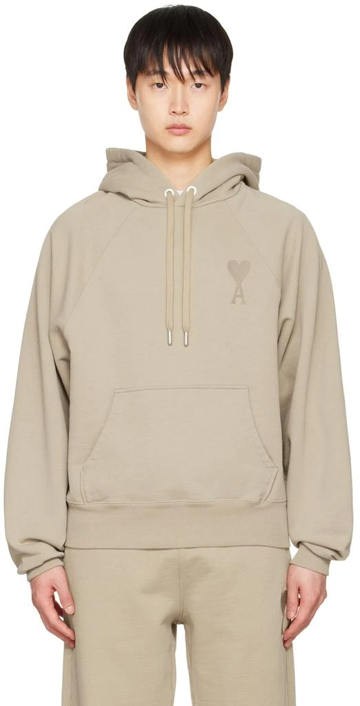 AMI Paris Beige Ami de Cœur Hoodie 1