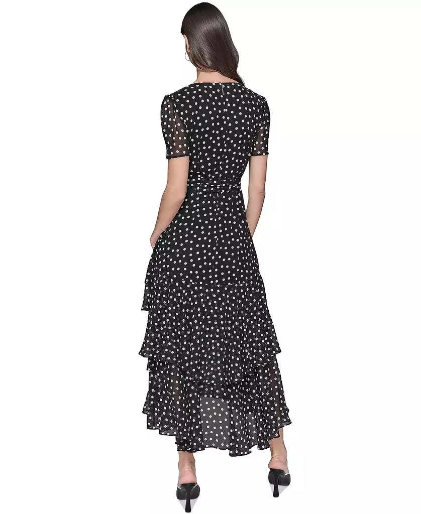 Karl Lagerfeld Paris Women's Dot-Print Ruffle Midi Dress 5