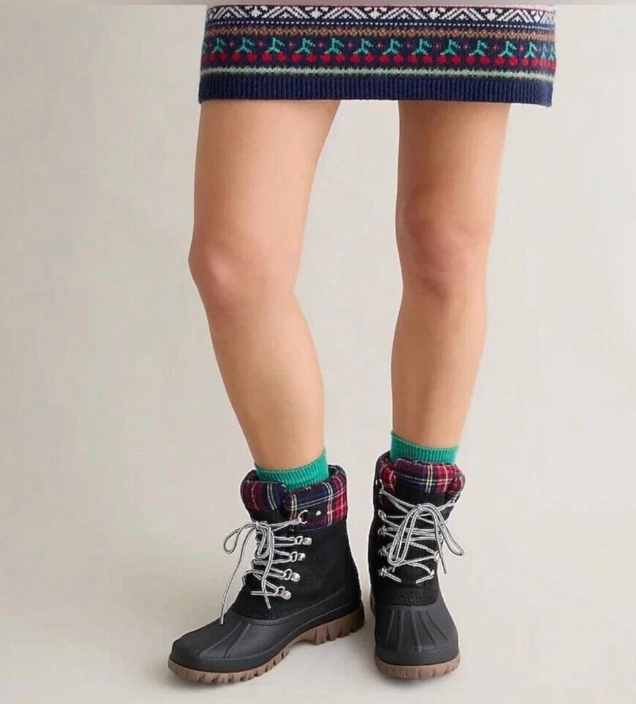 J. Crew Women's Perfect Plaid Winter Boots In Black 3