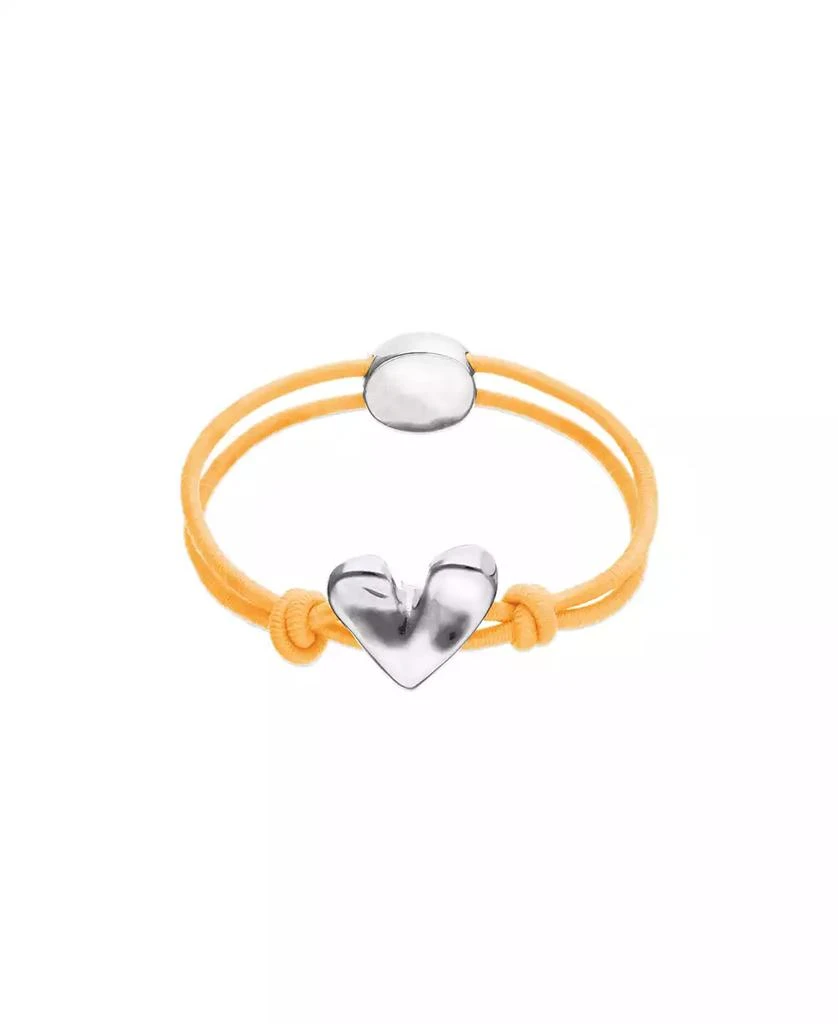 UNOde50 Orange Elastic Thread Sterling Silver Plated Bracelet with Heart