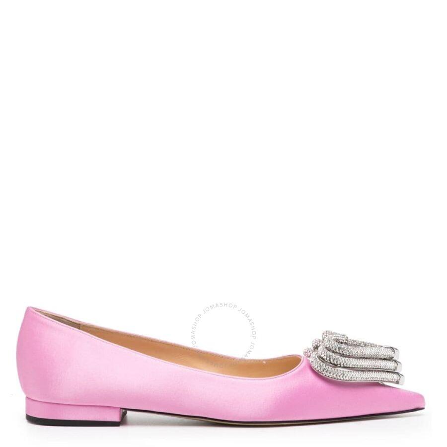 フラットシューズ MACH & MACH 'Crystal Net' ballet flats Crystal - Women's Black Net Flats Black with Strass – MACH