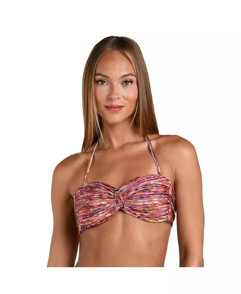 Sunshine 79 Women's Shimmer Ripple Twist Bandeau Bikini Top 1
