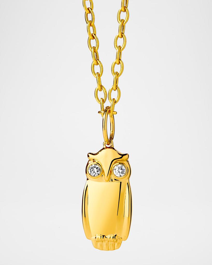 Syna 18K Champagne Diamond Owl Pendant Necklace