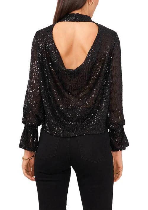 1. State Womens Sequin Drape Back Top 2