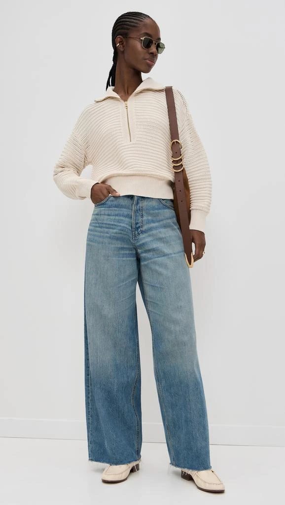 Varley Tara Pointelle Half Zip Sweater 4