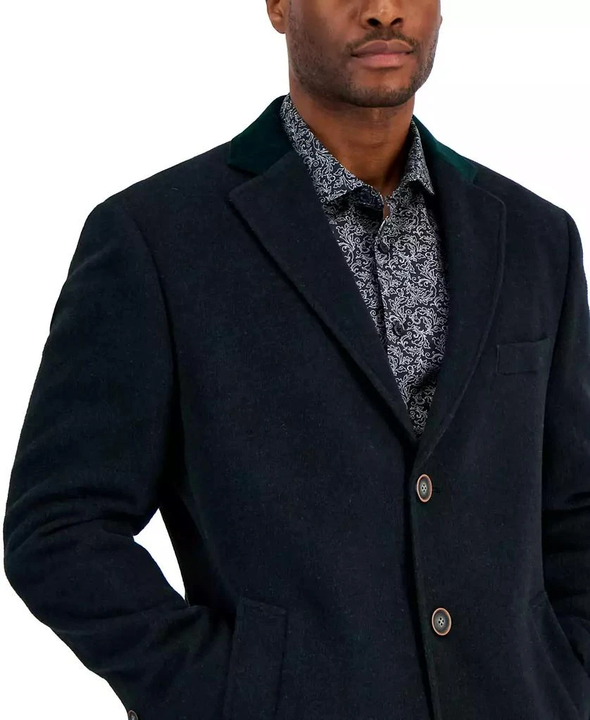 Tallia Men's Three-Button Wool Blend Overcoat 4