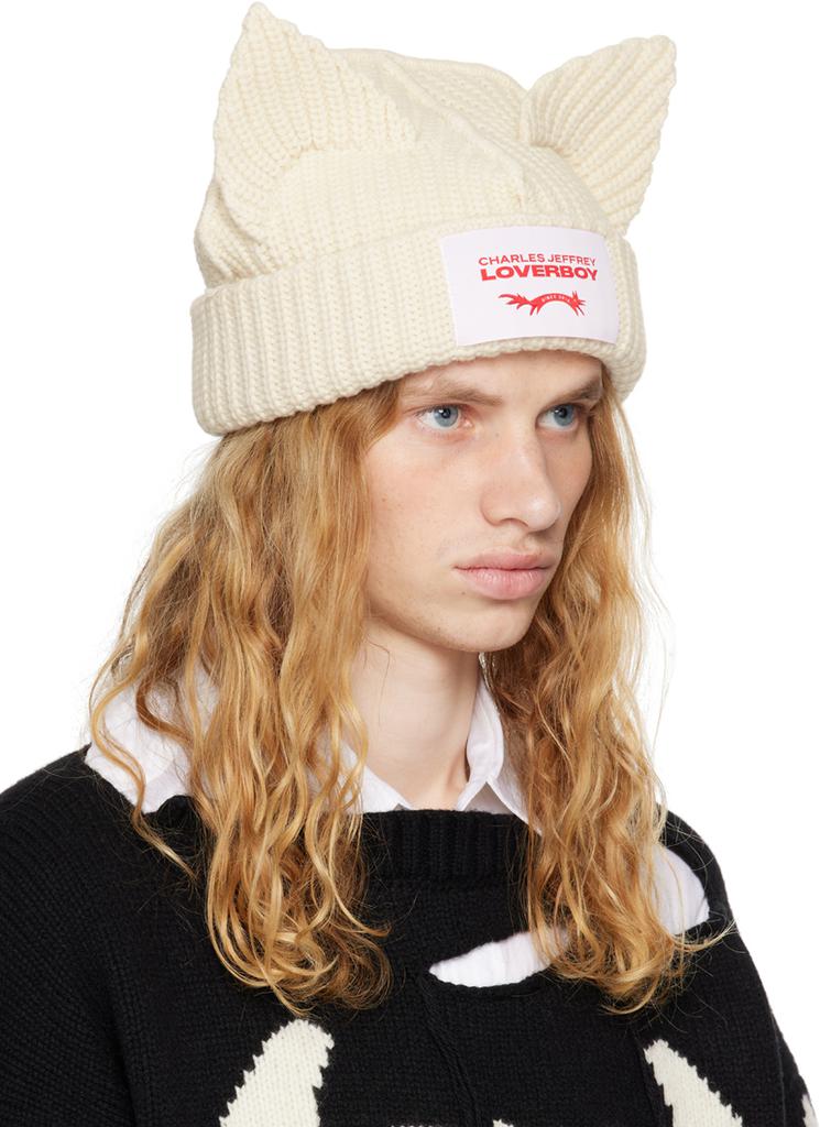 Charles Jeffrey Loverboy Off-White Chunky Ears Beanie
