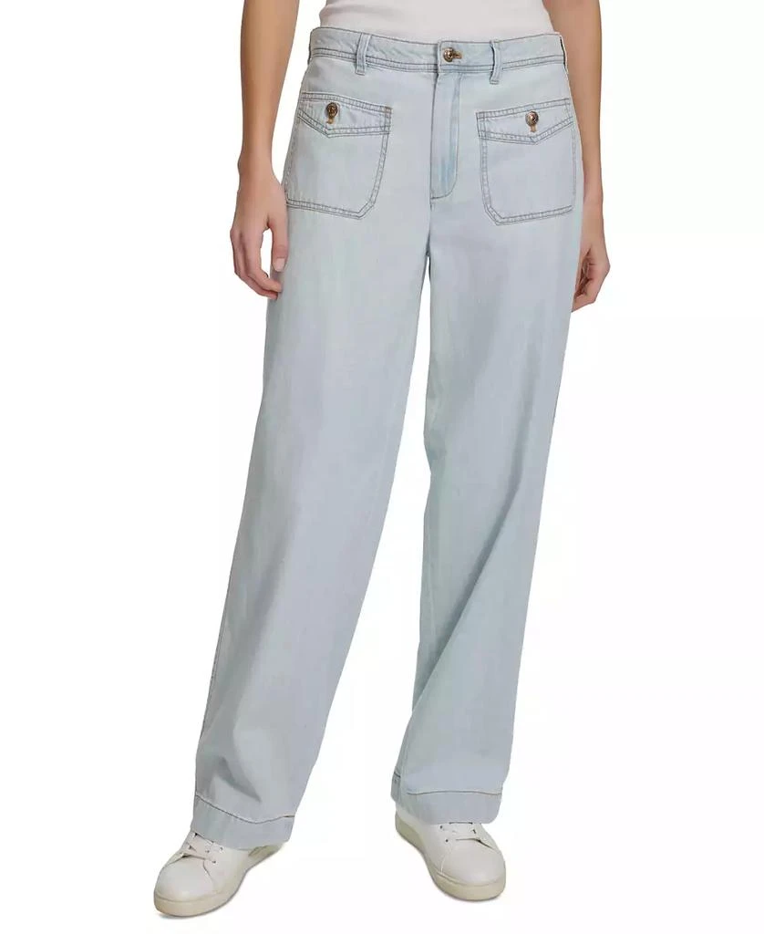 Nautica Jeans Women's Front Patch-Pocket Wide-Leg Jeans 1