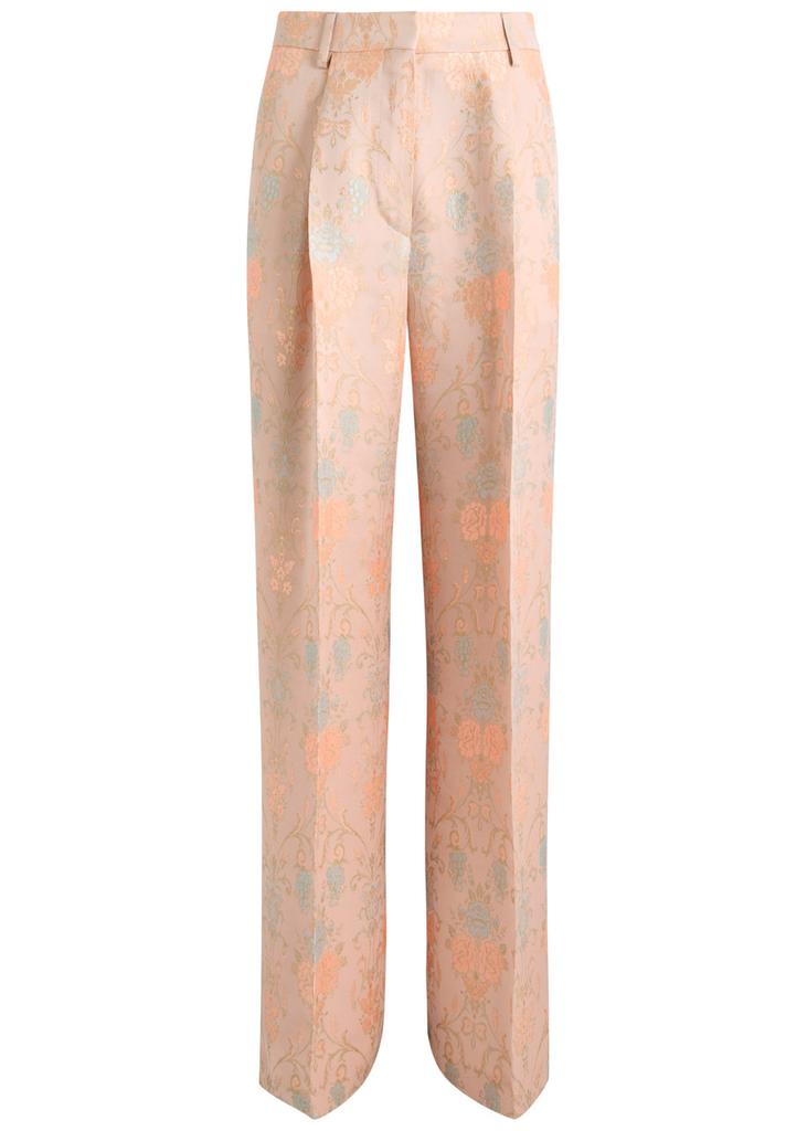 Dries Van Noten Portias floral-jacquard satin-twill trousers