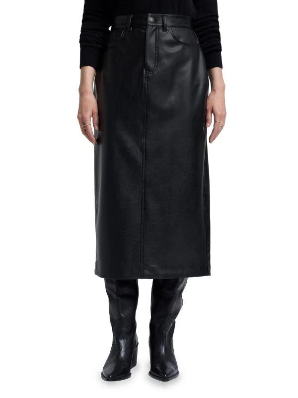 7 For All Mankind Faux Leather Maxi Skirt 1