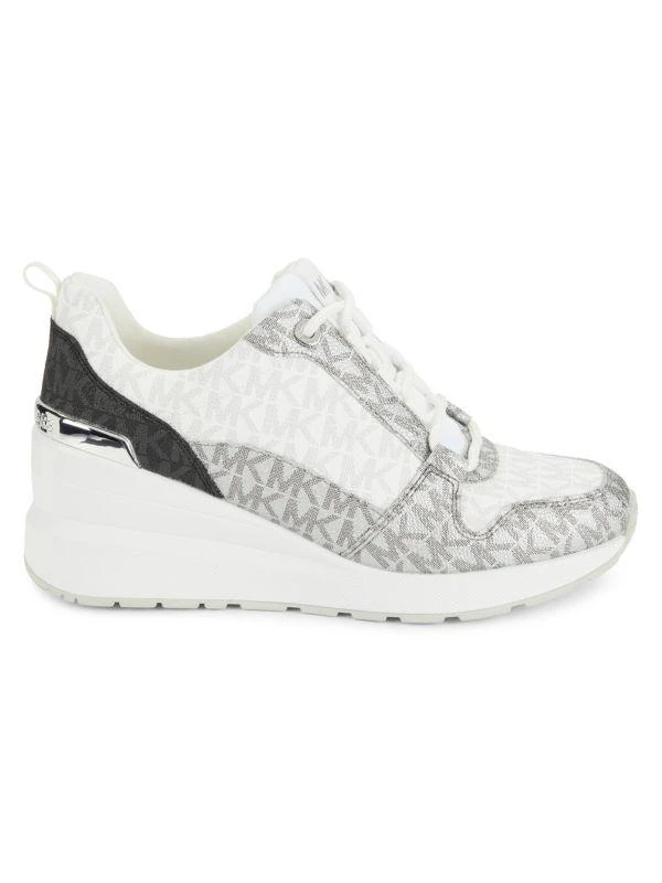 Michael Kors Stacy Monogram Print Wedge Sneakers 1