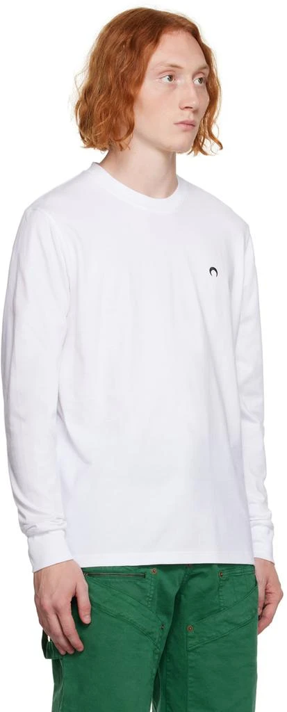 MARINE SERRE White Embroidered Long Sleeve T-Shirt 2