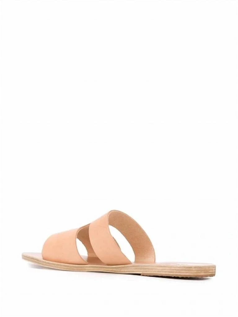ANCIENT GREEK SANDALS Women's Apteros Slide Leather Flat Sandals In Natural 3