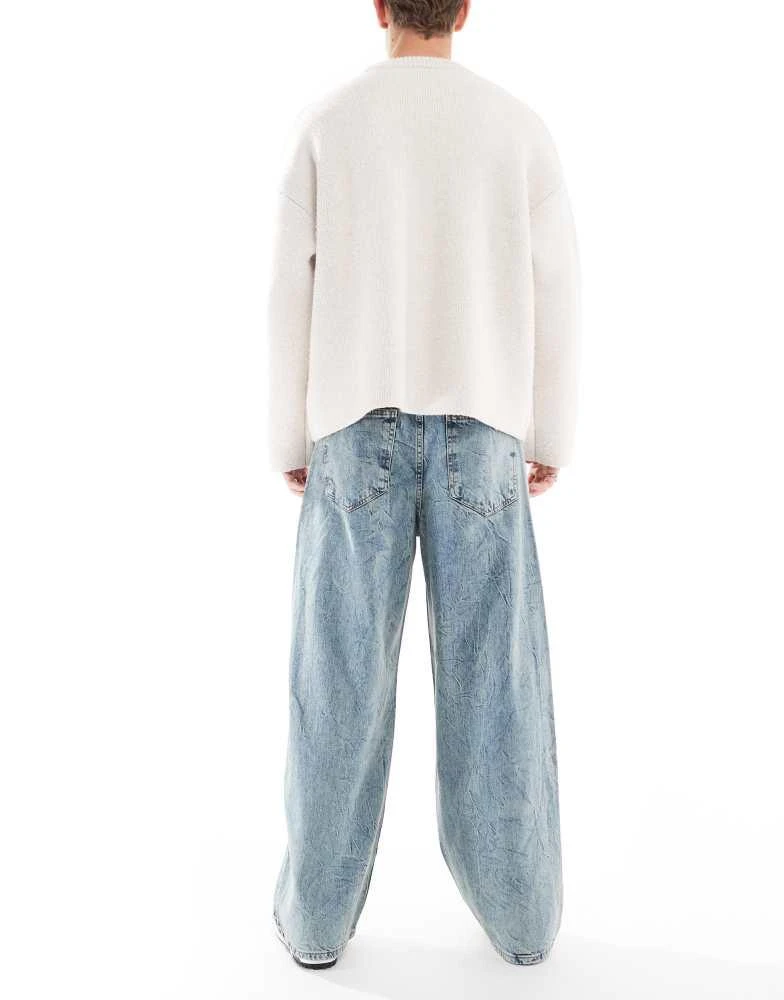ASOS ASOS DESIGN super baggy carpenter jeans in mid wash blue 3