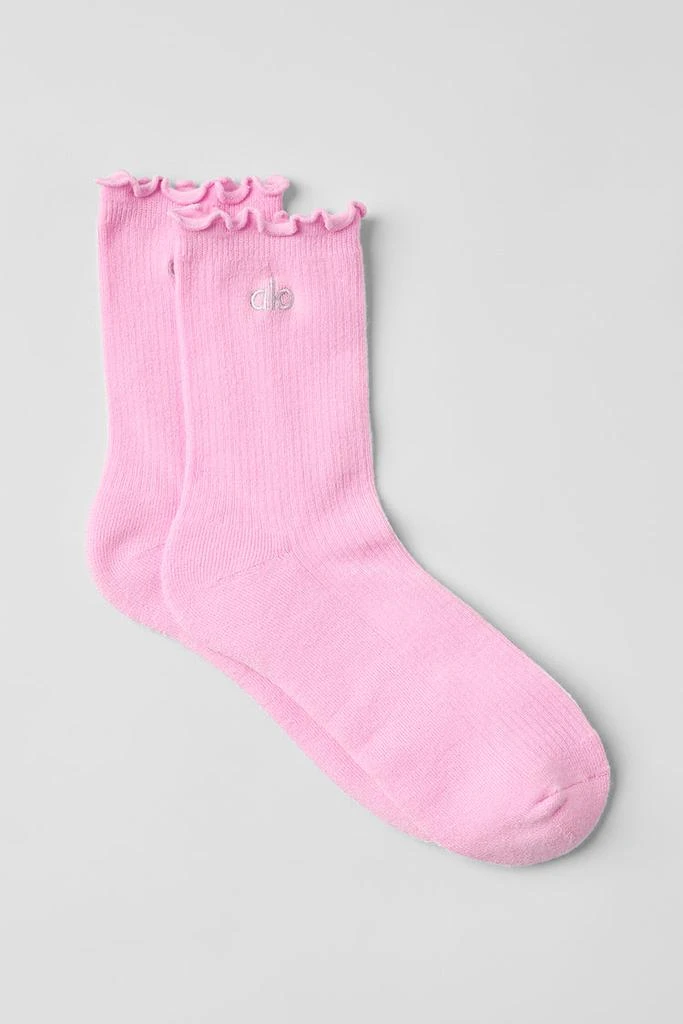 Alo Women's Lettuce Edge Sock - Candy Red 1