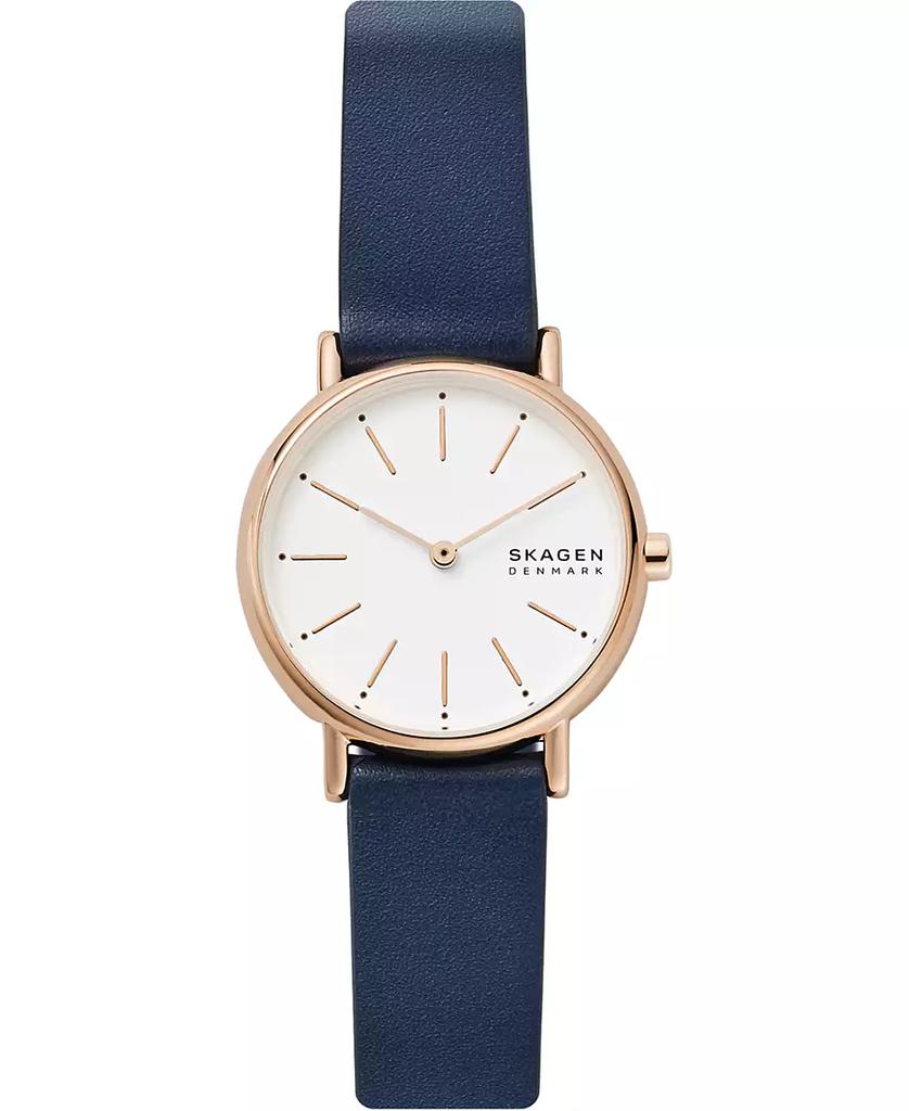 Skagen Women's Signatur Navy Leather Strap Watch 30mm