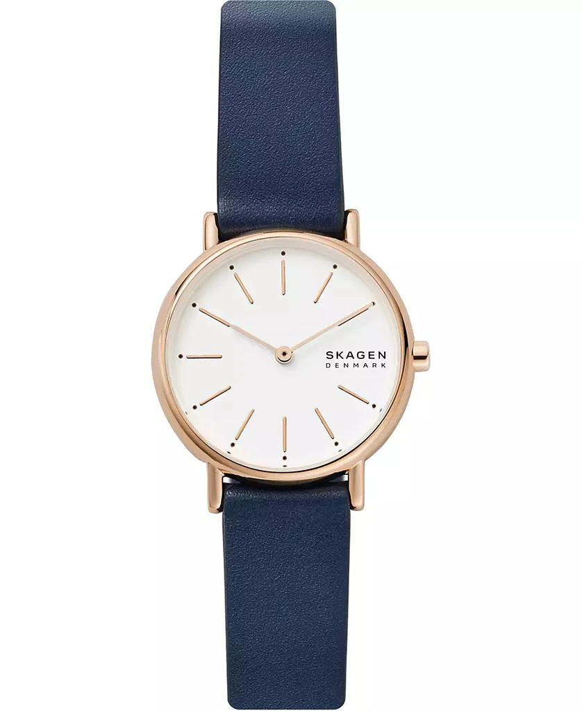 Skagen Women's Signatur Navy Leather Strap Watch 30mm 1