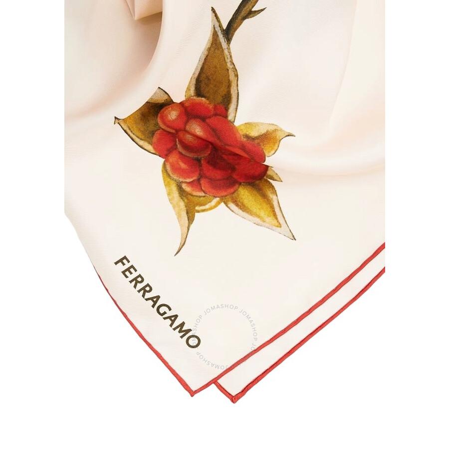 Salvatore Ferragamo Blackberry Print Silk Scarf