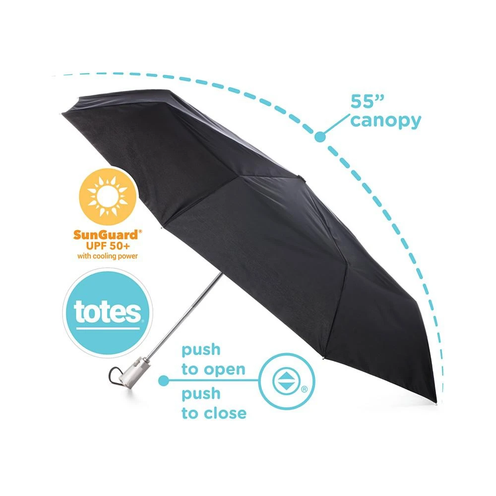 Totes Auto Open Auto Close Umbrella with Sunguard 5