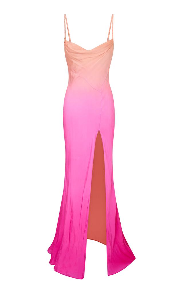 LoveShackFancy LoveShackFancy - Nadine Silk Slit Maxi Dress - Pink - XS - Moda Operandi