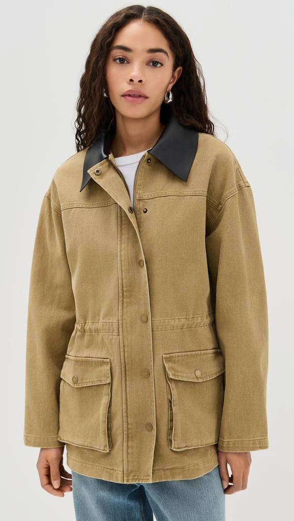Pixie Market Faux Leather Collar Barn Jacket 1