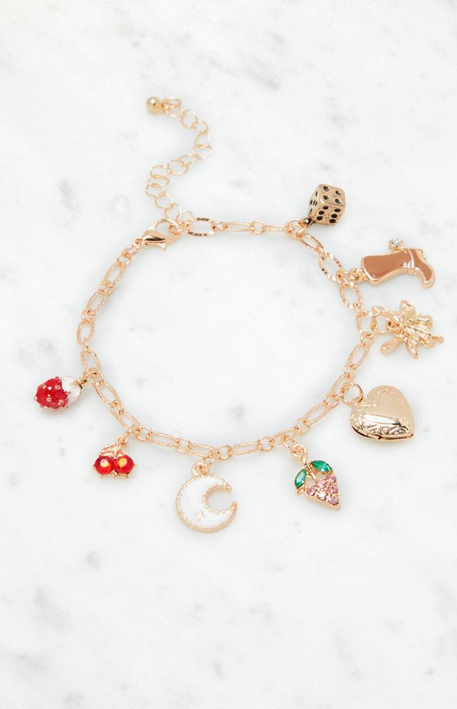 LA Hearts Strawberry Charm Bracelet