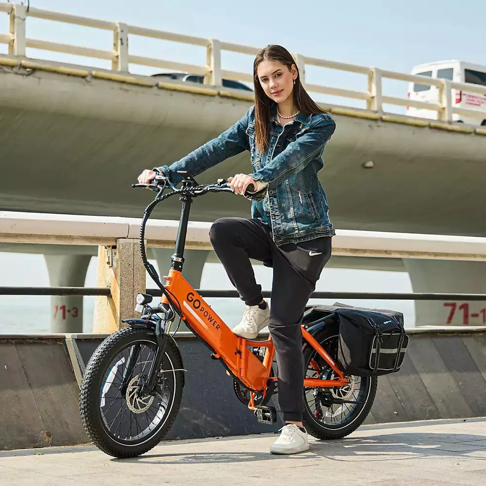 Gopowerbike GoPlus Folding Electric Bike | 20" Fat Tire eBike | 500W Motor, 20mph Top Speed | 45+ Mile Range, 5 Pedal-Assist Levels | Removable Battery | Class 1 & 2 5