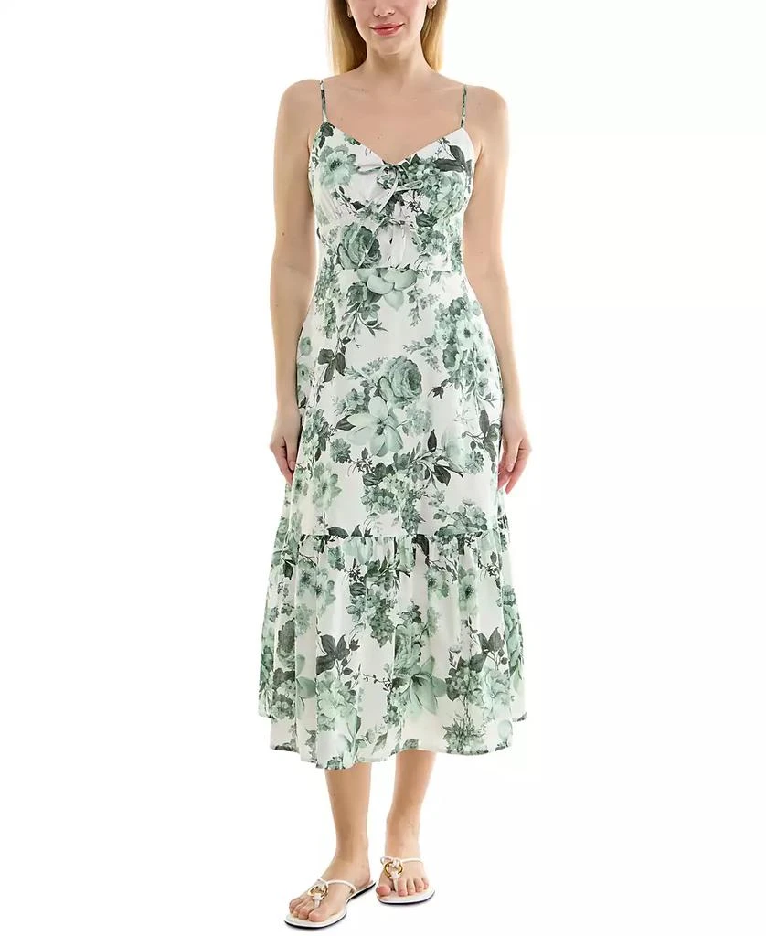 Trixxi Juniors' V-Neck Bow-Front Sleeveless Midi Dress 1