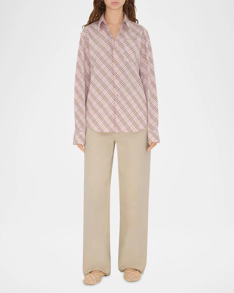 Burberry Check Cotton Button-Down Shirt 2