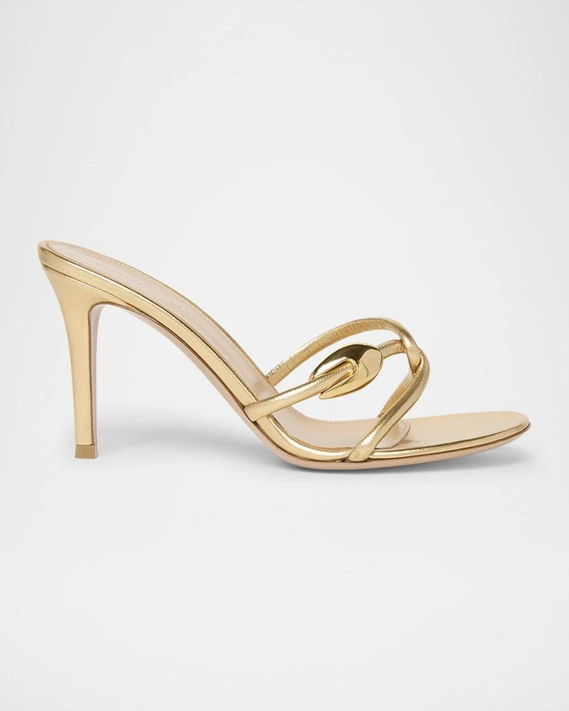Gianvito Rossi Metallic Serpent Twist Ankle-Strap Sandals 1