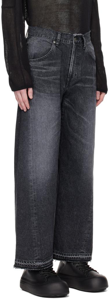 JieDa Black 3D Jeans