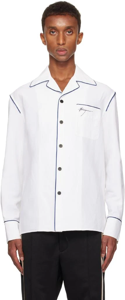 Salvatore Ferragamo White Pajama Shirt 1