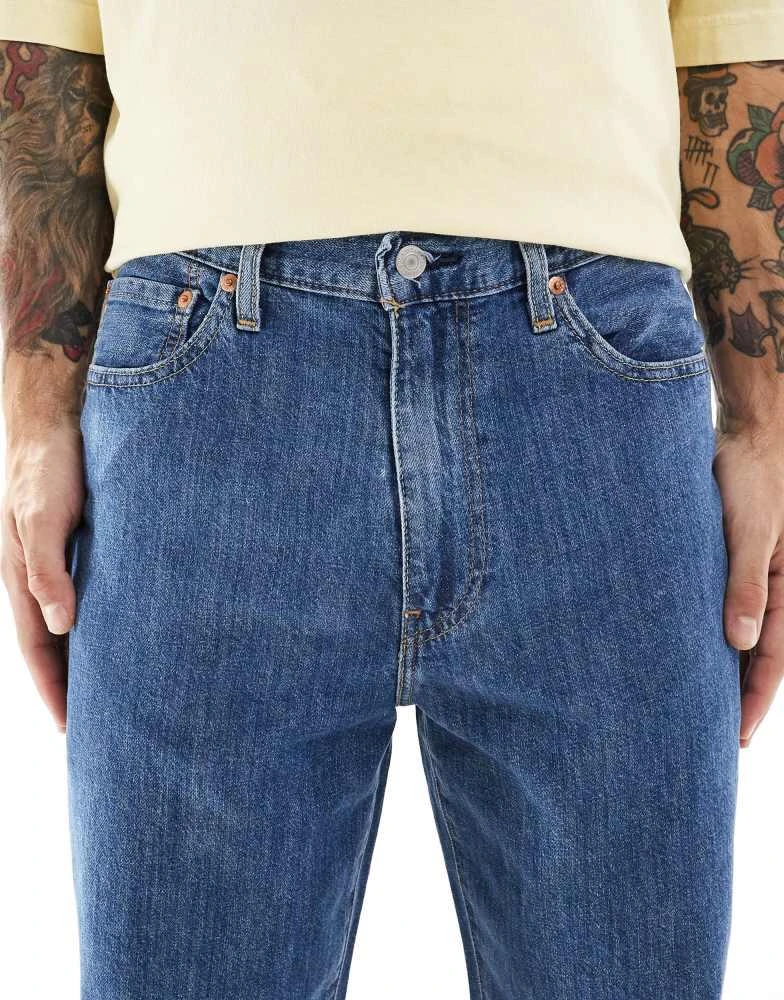 Levi's Levi's 568 loose straight fit lightweight cotton linen mix jeans in mid blue 5