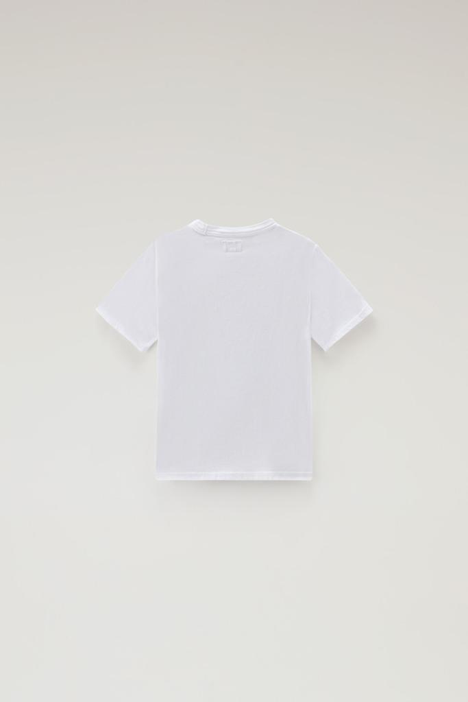 Woolrich Boys' Pure Cotton T-Shirt with Embroidery - Boys - White