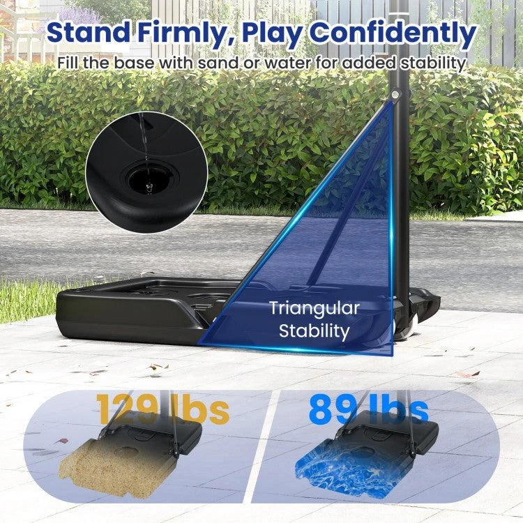 Hivvago 3.3-10 Feet Portable Basketball Hoop Adjustable with Base and Wheels 4