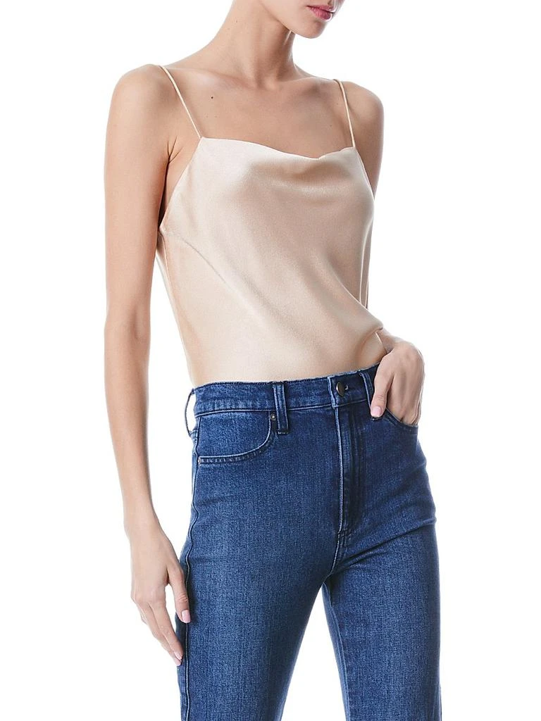 Alice + Olivia Harmon Draped Satin Tank Top 4