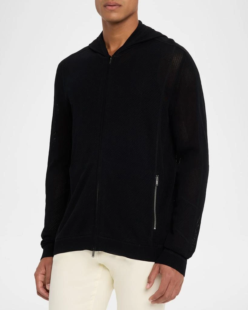 John Varvatos Men's Lazo Cotton-Mesh Sweater Hoodie 4