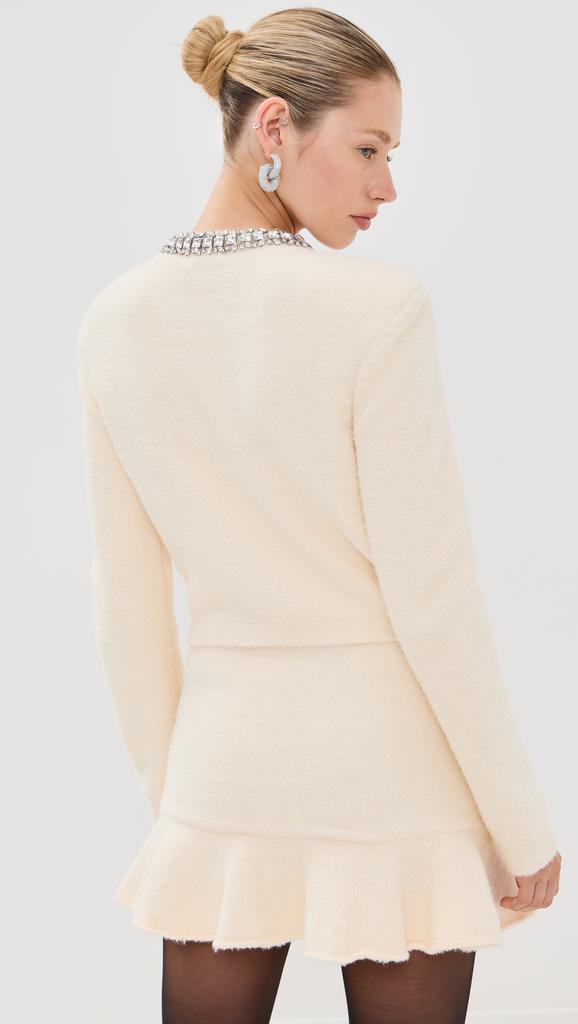 Self Portrait Cream Soft Knit Cardigan