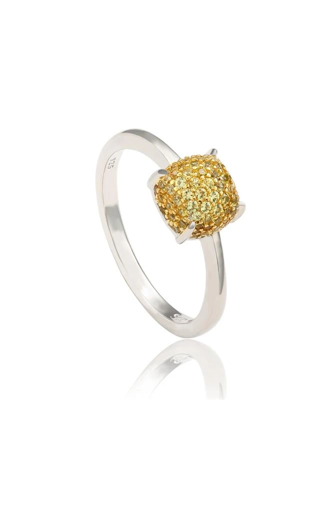 Suzy Levian Sterling Silver Yellow Sapphire Ring 3