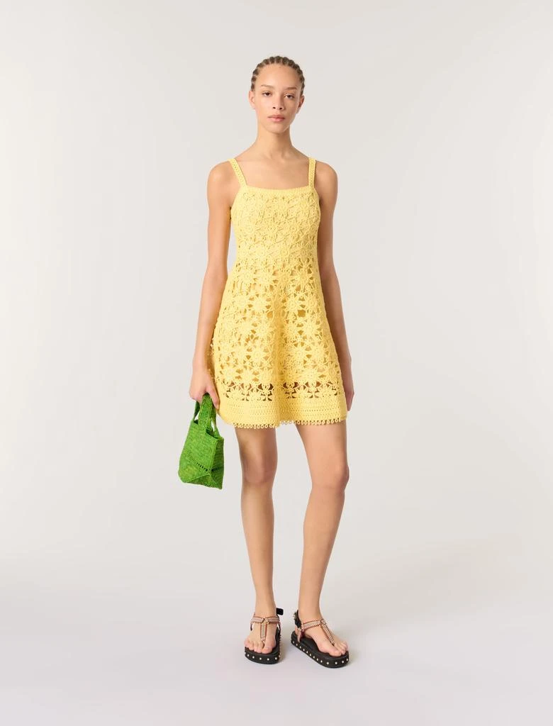 Maje Maje Woman's cotton Crochet strappy mini dress for Spring/Summer from Maje US