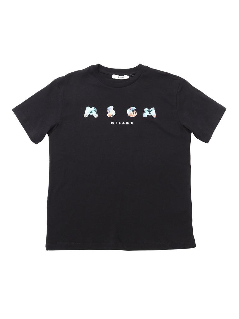 MSGM MSGM Kids Graphic Printed Crewneck T-Shirt