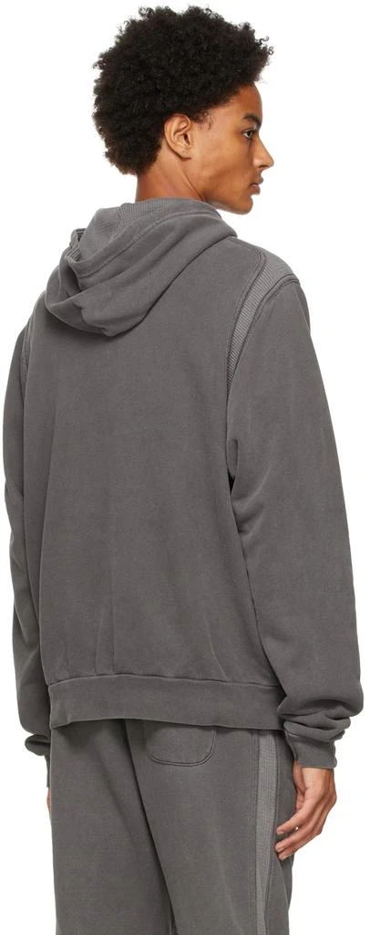 John Elliott Black Cross Thermal Hoodie 3